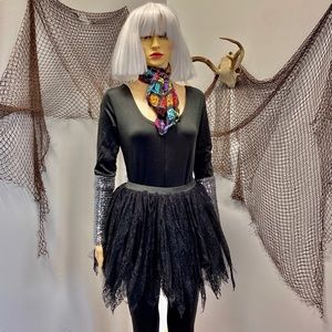 Dark Fairy Lace Tulle Mini Costume Skirt – Lrg